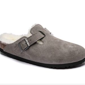 Birkenstock Boston Shearling Suede Leather size 39 narrow